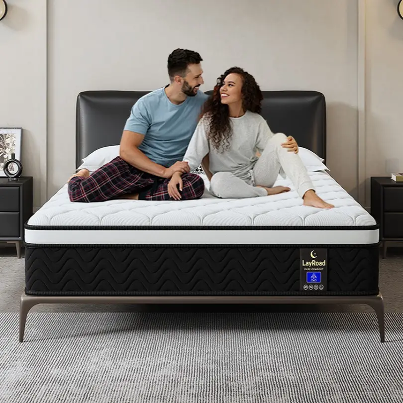LAYROAD 12/14 Inch Twin Full Queen King Hybrid Mattresses Memory Foam Spring Medium Firmness Lumbar Support for Home Rooms Hotels queen size mattress