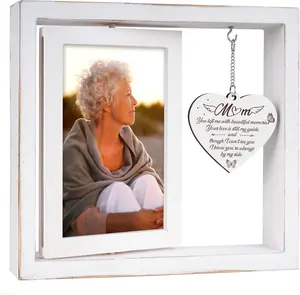 Memorial Gifts for Loss of Mom,In Loving Memory Picture Frame,Durable Sympathy Gift,Elegant Keepsake for Deceased Mother,Bereavement Vintage Rotating Frame for 4x6 Photos,Home Decor with Sentiment