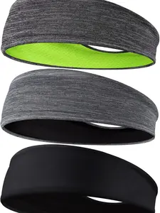 Men's Headbands, 3-Pack Head Band for Men, Sport Sweatbands for Running Fitness Yoga Cycling, Sweat Wicking Non Slip