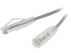 Nippon Labs 28 AWG Snagless Ultra Slim Cat6  Ethernet Patch Cable - Network Internet Cord - RJ45, Stranded, 550Mhz, UTP, - 5ft, Gray