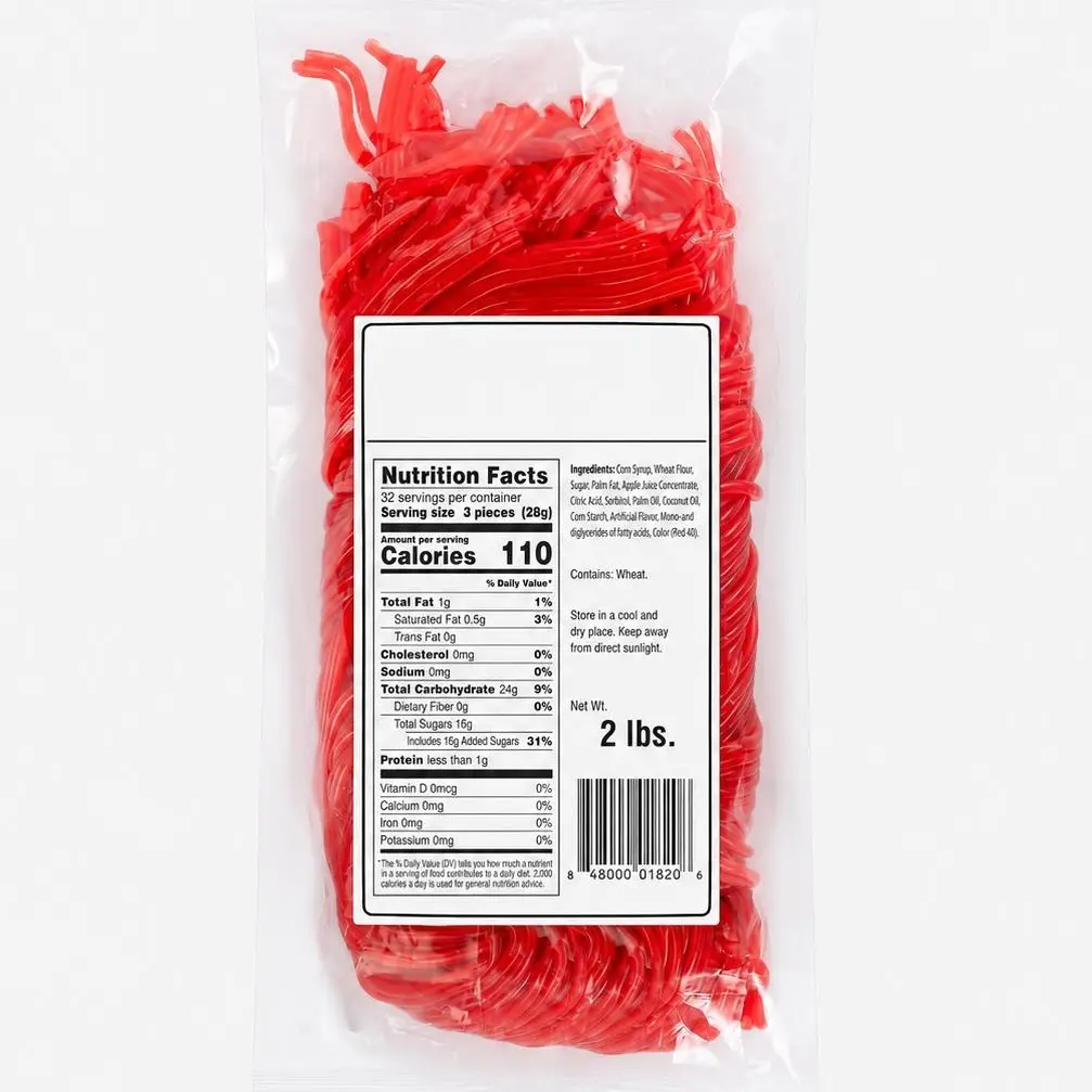 Strawberry Licorice Laces Candy, 2 lb Bulk Bag, Soft & Chewy Red Candy Strings for Snacking, Candy Buffets, Dessert Decorating, Party Favors & Sharing