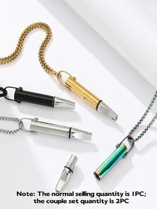 Creative Breathing Resistance Whistle Necklace, Portable Adjustable Design Necklace, Fashion Jewelry Accessories for Men & Women