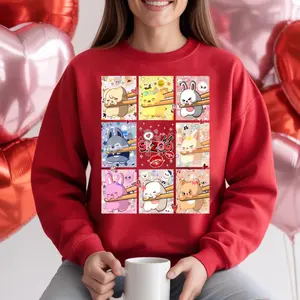 Vintage Zoo Chibi Members Valentine T-Shirt – Unisex Cotton Tee for Music Fans & Country Lovers Couple