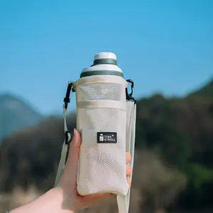 Portable Water Bottle Bag, Outdoor Multi-Functional Durable Mesh Insulated Cup Holder, Crossbody Strap, Universal Water Cup Case, Travel Essential, Tumbler Carrier
