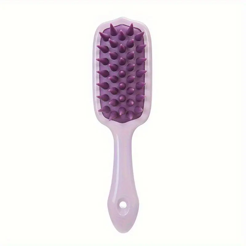 Long Handle Silicone Scalp Massager Shampoo Brush - Naturally Derived Silicone Tool for Deep Cleaning, Dandruff Removal, Home Bathroom Routines, Portable Manual Hair Scrubber for Adults
