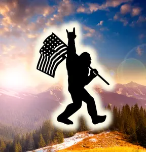 Bigfoot Figure w/ American Flag