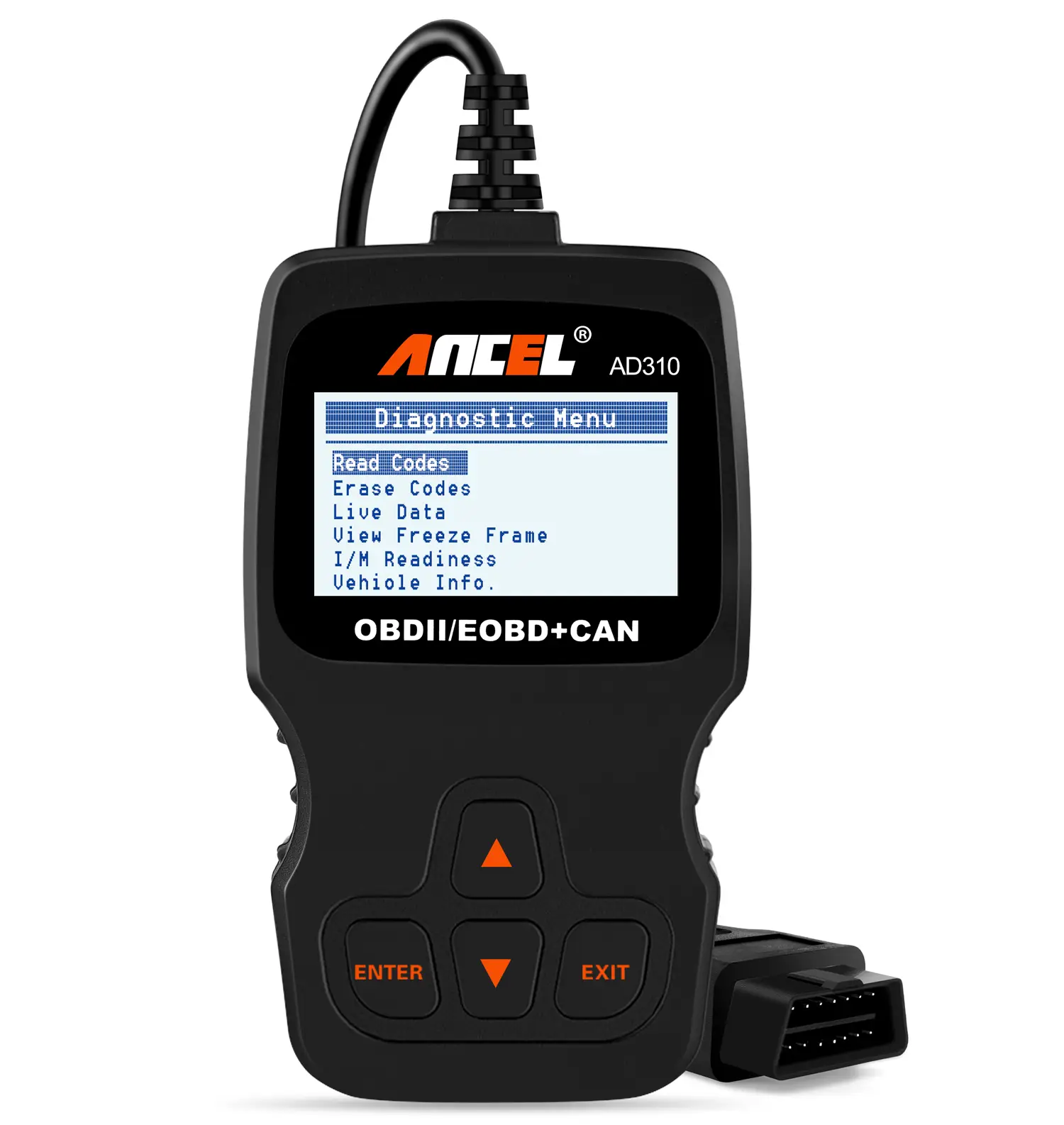 ANCEL AD310 OBD2 Scanner Car Engine Fault Code Reader No Charging Cable Needed Vehicle Safety Diagnostics Tool for 12V Gasoline Diesel Cars