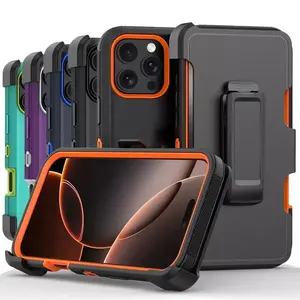 For iPhone 16 Pro Max 15 14 13 Case Phone Cover Shockproof Holster Screen Glass