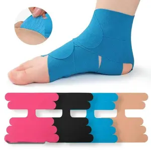 10pcs Pre-Cut Kinesiology Sports Tape for AnkleSupport - Universal Fit Elastic Athletic Muscle Tape,Ankle Protection for Basketball, Soccer,Skateboarding & More Blue
