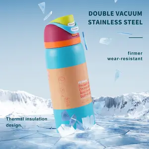 Sky Blue Water bottle 32oz, 945ML, freesip,with straw,heat preservation time more than 24 hours, cold and hot water can be insulated, can make coffee, frozen drinks, , exquisite workmanship, suitable for camping, work, indoor and Outdoor use.
