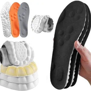 4Pairs 4D Cloud Technology Insole - Super Soft, Ultra Comfort Insoles,Shock Absorption 4D Sports Shoes Insoles,Insole for Foot Support (7-14, Gray Orange Black) outdoorfun