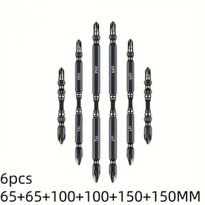 【summervibes】6pcs/3pcs S2 Nano Sand Cross/Double-Ended/Large and Small Head Bits, Strong Magnetic Anti-Slip Tungsten Steel High Hardness Electric Screwdriver, Suitable for Electric/Manual Drivers | Anti-Slip Grip Magnetic Drill Bit Tool Kit