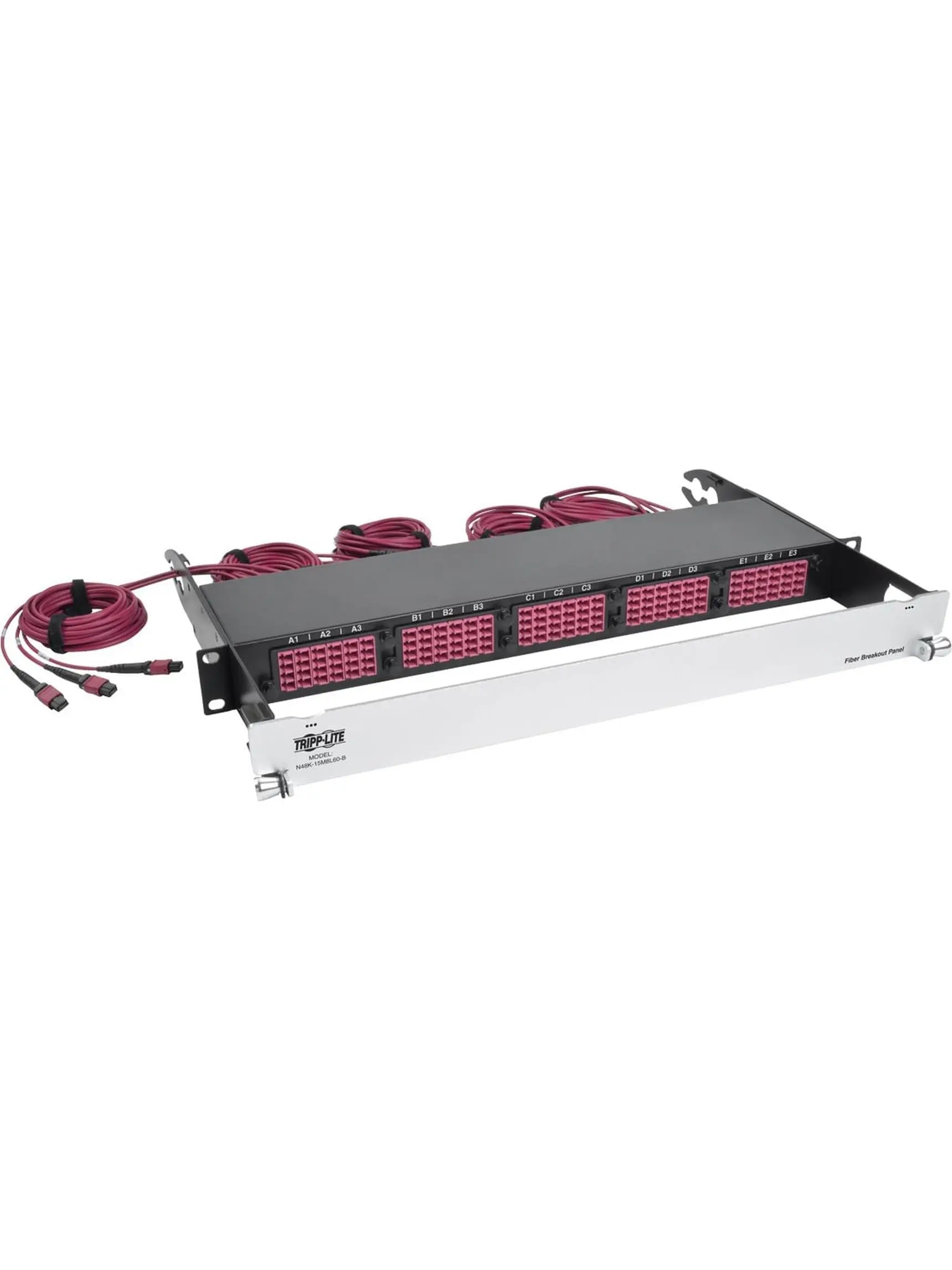 Tripp Lite TRL-N48K15M8L60B 50-125 OM4 Pre-assembled 40GB-10GB Patch Panel 15 MTP QSFP-60 LC