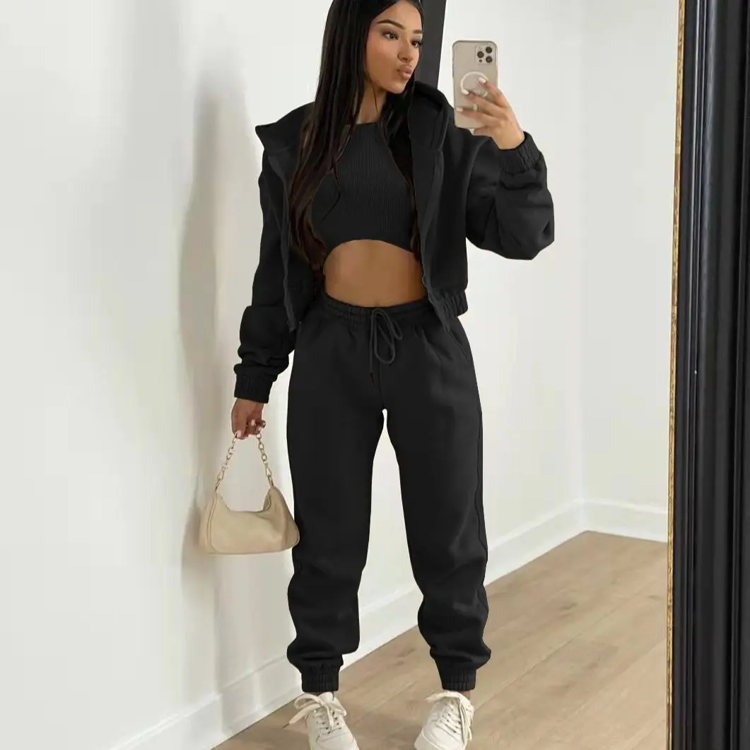 Plush Hoodie Hooded Sports And Leisure Set