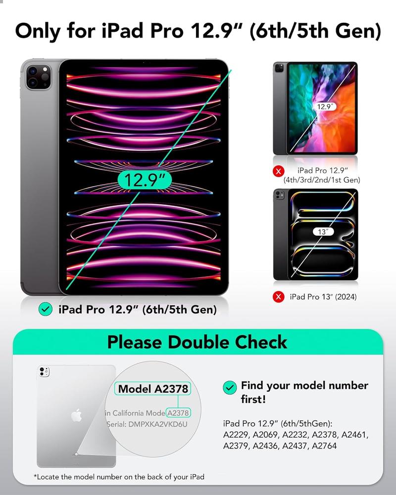 ESR for iPad A16/10th Gen Case, iPad Air 11/13 inch Case, Pro 11/13 inch case, Air 5th/4th Case, Removable Magnetic Cover, Ultra-Stable Case with Pencil Holder, 9 Standing Angles, Shift Series
