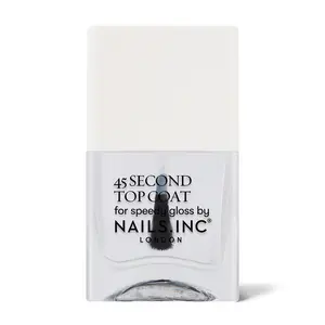 Nails INC 45-Second Speedy Gloss Top Coat - Clear Nail Polish with Brush for Manicure, Cosmetic Glossy Finish