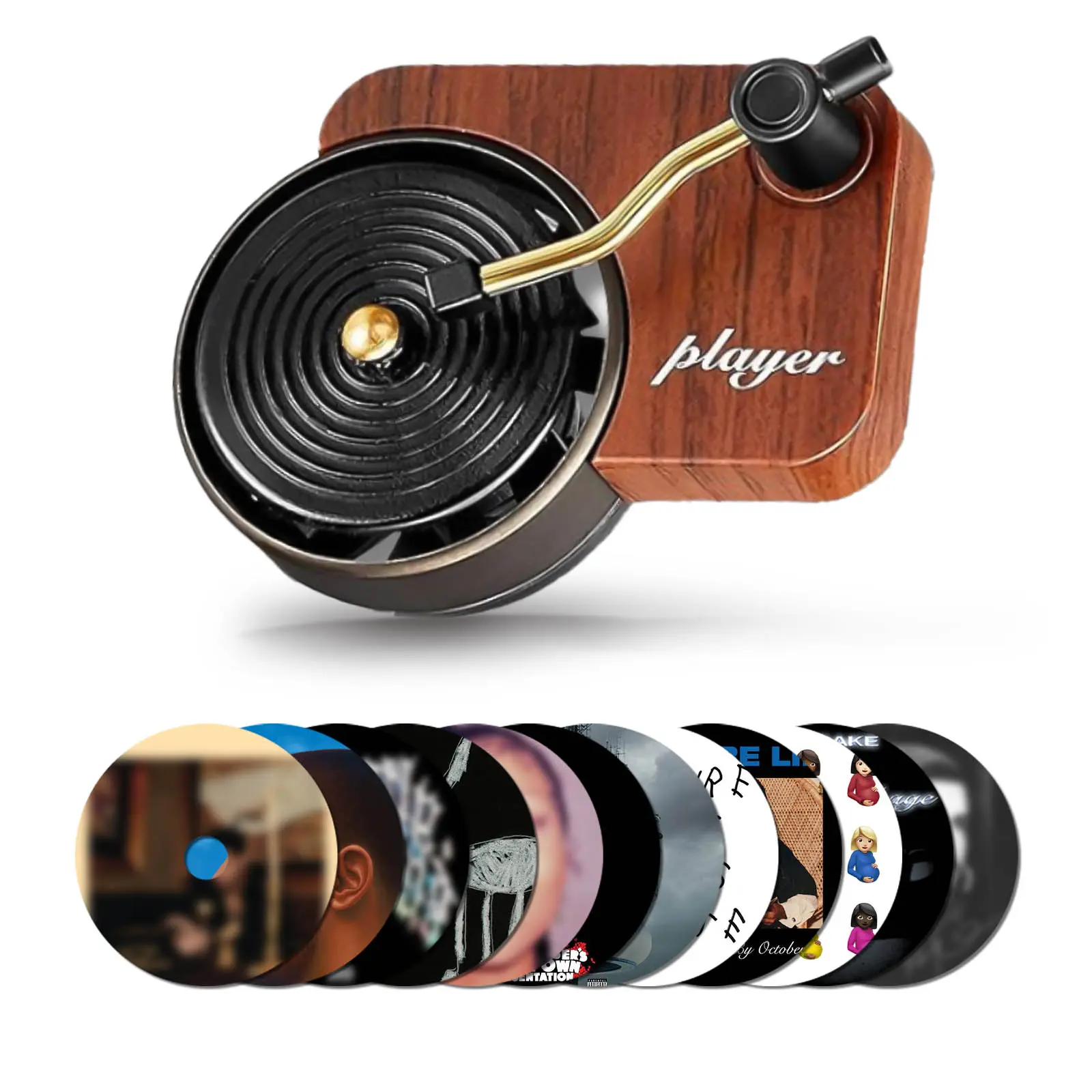 12pcs Drake Record Player Car Air Freshener - Cool Car Decoration - Pop Singer Car Decoration