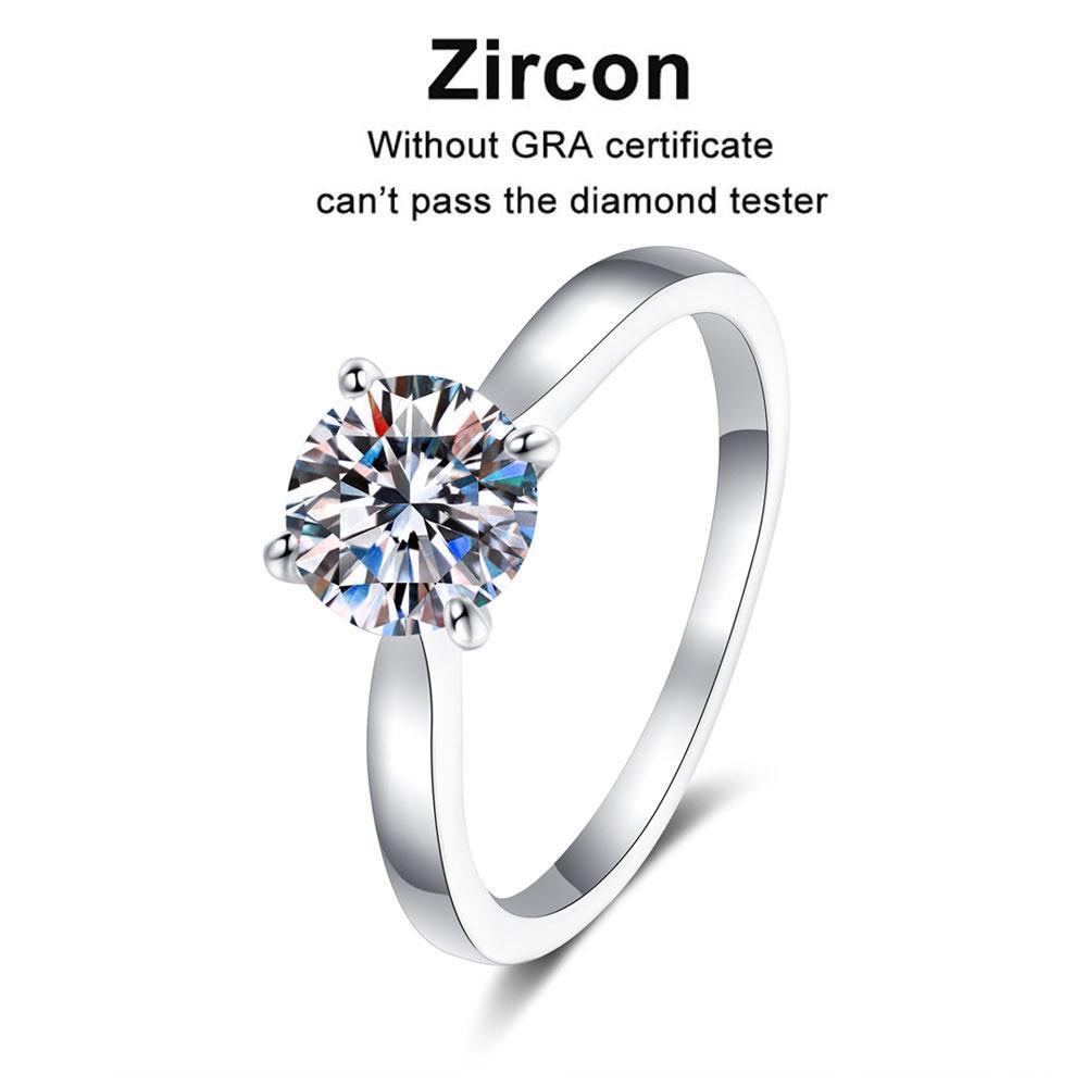 KNOBSPIN D VVS1 Moissanite Rings for Women Man 4 Prong Solitiare Engagement Wedding Diamond Ring with GRA Certified s925 Sliver