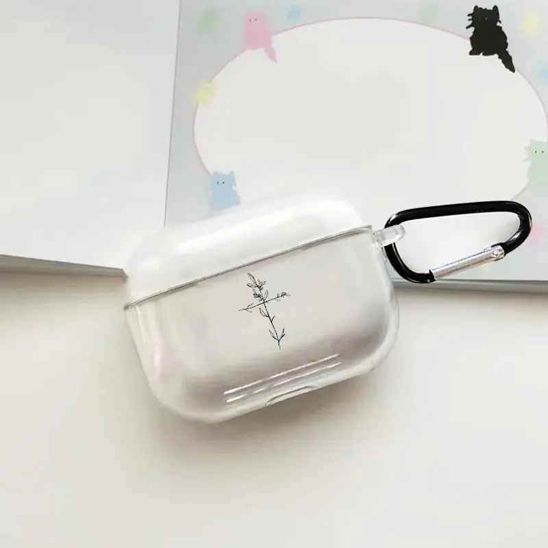 TPU AirPods Case with Minimalist Cross Design, Hiking Buckle & Clasp - Shockproof Anti-Fall Protection Cover for AirPods 1/2, 3, Pro, Pro 2 - Transparent Gift Idea for Friends