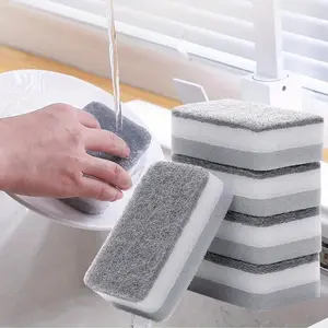 10Pcs Double-sided Cleaning Spongs Household Scouring Pad Kitchen Wipe Dishwashing Sponge Dish Sponges Cloth Dish Cleaning Towels Accessories