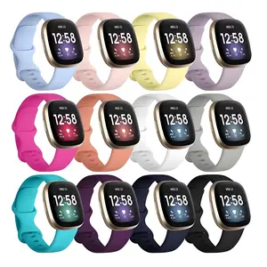 Premium Soft TPU Sport Strap for Fitbit Versa 3 / Fitbit Versa 4 / Fitbit Sense 2 High Quality Silicone Band Watchband Bracelet Band Sweat Resistant  Waterproof Soft Lightweight and Durable Smart Watch Replacement Accessories