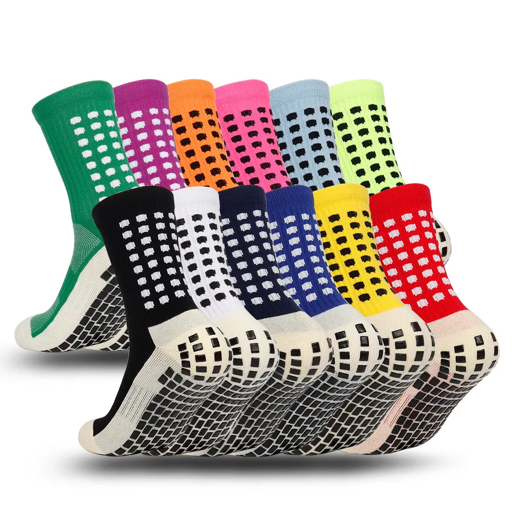 Breathable Cushioned Soccer Socks Men's Football Soccer Socks Sports Cycling Grip Socks Anti Slip Non Slip Grip Pads for Football Basketball New