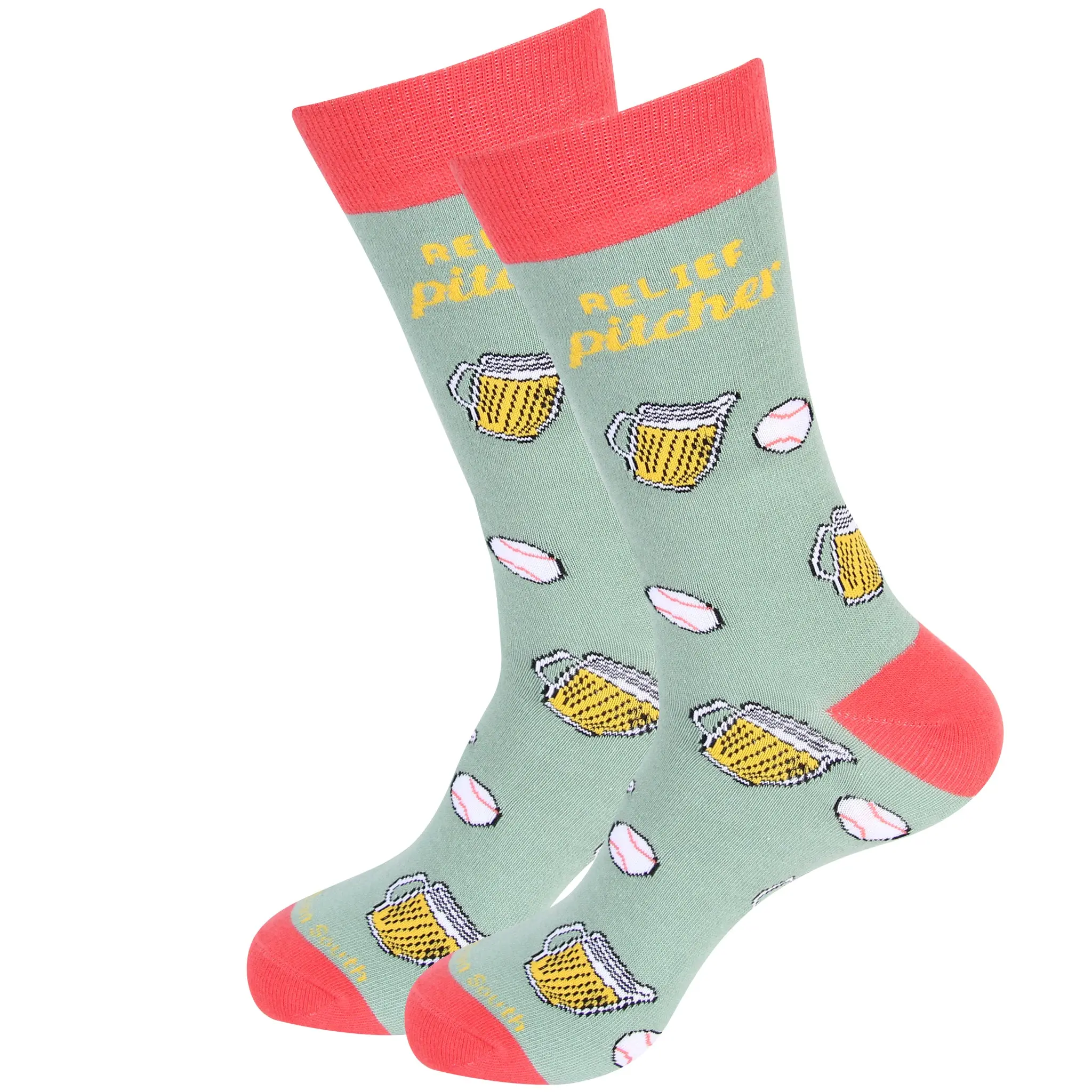 Relief Pitcher Baseball Beer Socks