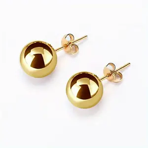 3-8mm Round Ball Earrings - 316L Stainless Steel, Low-Allergen Backings, Goldene Plating, Minimalist Style for Men & Women, Youthful Accessory |   Minimalist Earrings |   Durable Earrings