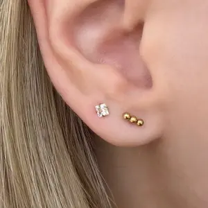 EVRY JEWELS Gold or Silver Plated Women's Eyes On Me Flat Back 2 Piece Set Earring