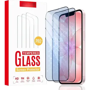2-Pack Anti-Blue Light Screen Protector for  17e/16e/13 Pro/13/14, Gradient Colorful Tempered Glass Film, Eye Protection, , Anti-Shatter, Anti-Scratch, 9H Hardness, Case Friendly, Bubble Free