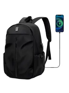 Men's High-End Large Capacity Backpack, Lightweight Business Style, Waterproof Oxford Fabric, USB Charging Port, Travel Laptop Bag, Casual Travel Backpack