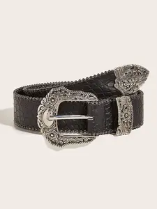 Vintage INS Statement Belt! Embossed Belt Buckle Women’s Chic Accessory for Dresses, Blazers & Pants Stylish Belts Street Style Belt