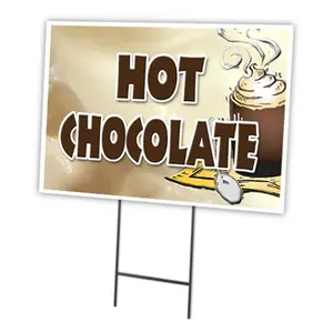 SignMission  18 x 24 in. Hot Chocolate Yard Sign & Stake Outdoor Plastic Coroplast Window