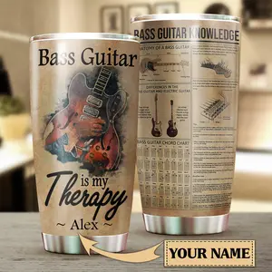 Personalized Guitar Tumbler, Gift for Music Lovers, Gifts For Him, Guitar Lover Gifts, Gifts for Dad, Fathers Day Gifts Classic Drinkware