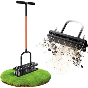 Manual Lawn Aerator Tool, Grass & Yard Aerator, Lightweight 7.7 lb with 21  3.5" Steel Spikes,  Automatic Reset Design, Deep Soil Aeration for Healthier Lawns