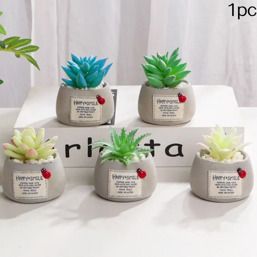 Creative Living Room Decor, Mini Fake Succulent Planter, Indoor Desktop Ornament, Realistic Artificial Plant, Home Decoration