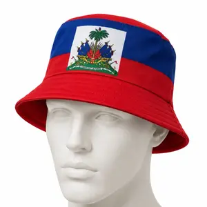 Haiti Bucket Hat Unisex Ayisyen Chapo Bokit Women Hair Men Hat Ayiti Logo Haitian Flag
