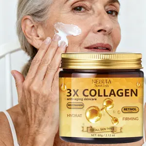 Collagen Face Cream 60g, Rich in Retinol Collagen Niacinamide, Anti Aging Moisturizing, Moisturizing and Smooth, Wrinkle Reduction, Suitable for All Skin Types, Hydrate