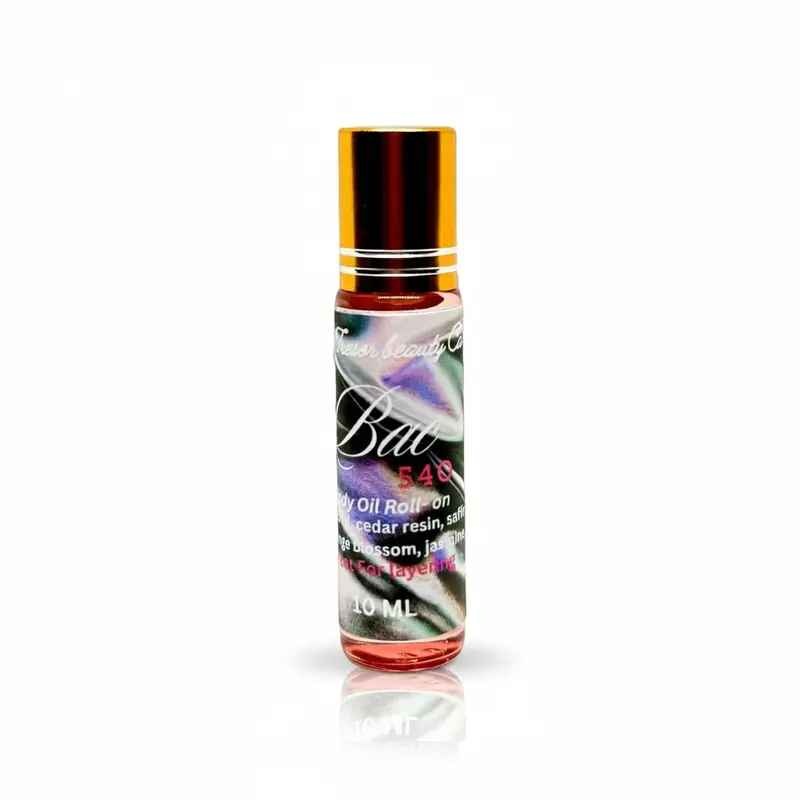 Bac 540 Luxury Unisex Body Oil Roll-On - 10ml Baccarat Rouge Scented Cosmetic, Nourishing, Hydrating, Smoothing, Vitamin A, Natural Coconut, Fresh, Cedar Resin, Chemical Free, Contains Neither Harmful Additives, for Adults, 12-Month Shelf Life