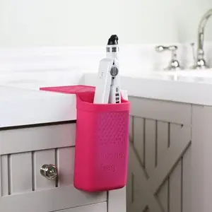 Hair Curler Storage Bag, Silicone Wall-Mounted Insulated Pad, Beauty Tool Heater Stand with Suction Cup Fixing, Hair Styling Accessories, Barber Accessories