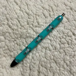 Western Pen, Bull Skull Gel Pen, Turquoise Steer Pen, Handmade