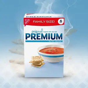 Premium Original Saltine Crackers, Lunch Snacks, Family Size, 24 oz