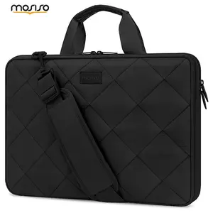 MOSISO 360 Protective Laptop Shoulder Bag 13.3-16 Inch Double Layer Fluffy Padded Computer Bag with Anti-Theft Zipper Multiple Pockets Slim Lightweight Briefcase Messenger Tote for MacBook HP Dell Lenovo Business Work School Travel