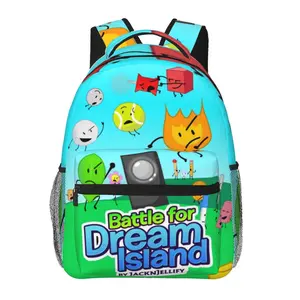 Men's battle for dream island Backpack Durable Lightweight battle for dream island merch Laptop Backpack Casual Travel Daypack with BFDI TPOT 2026 Weirdcore Design  for Boyfriend, Roommate & Gaming Conventions