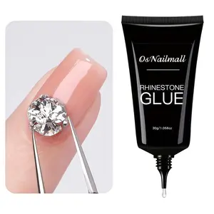 30ML Rhinestone Gel Glue, Long-Lasting UV/LED Curing, Non-Toxic, Odorless, Gentle, Easy-To-Apply, Multi-Purpose Nail Art Adhesive