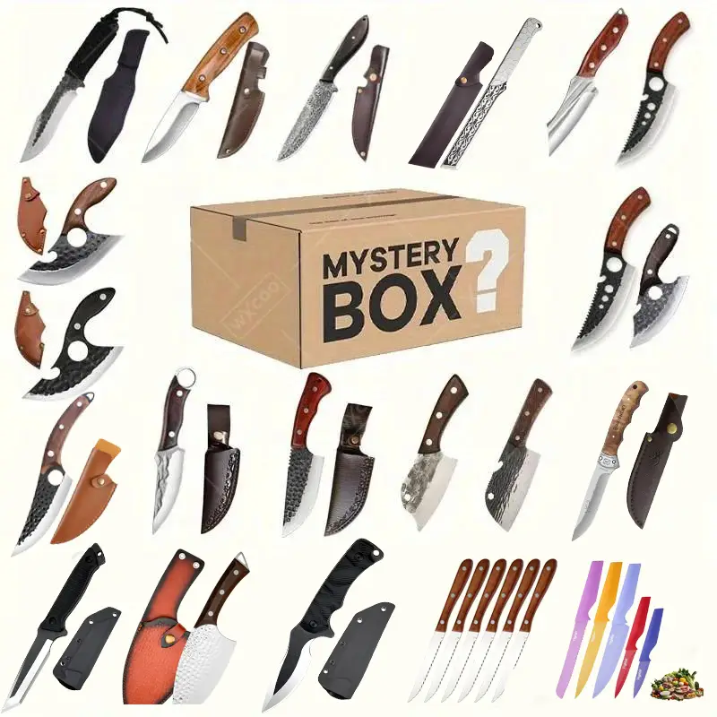 Mystery Surprise Gift Box (2 PAC) Multi-function Professional Stainless Steel Chef Knife Utility Knife Boning Knife Outdoor Shovel Fruit