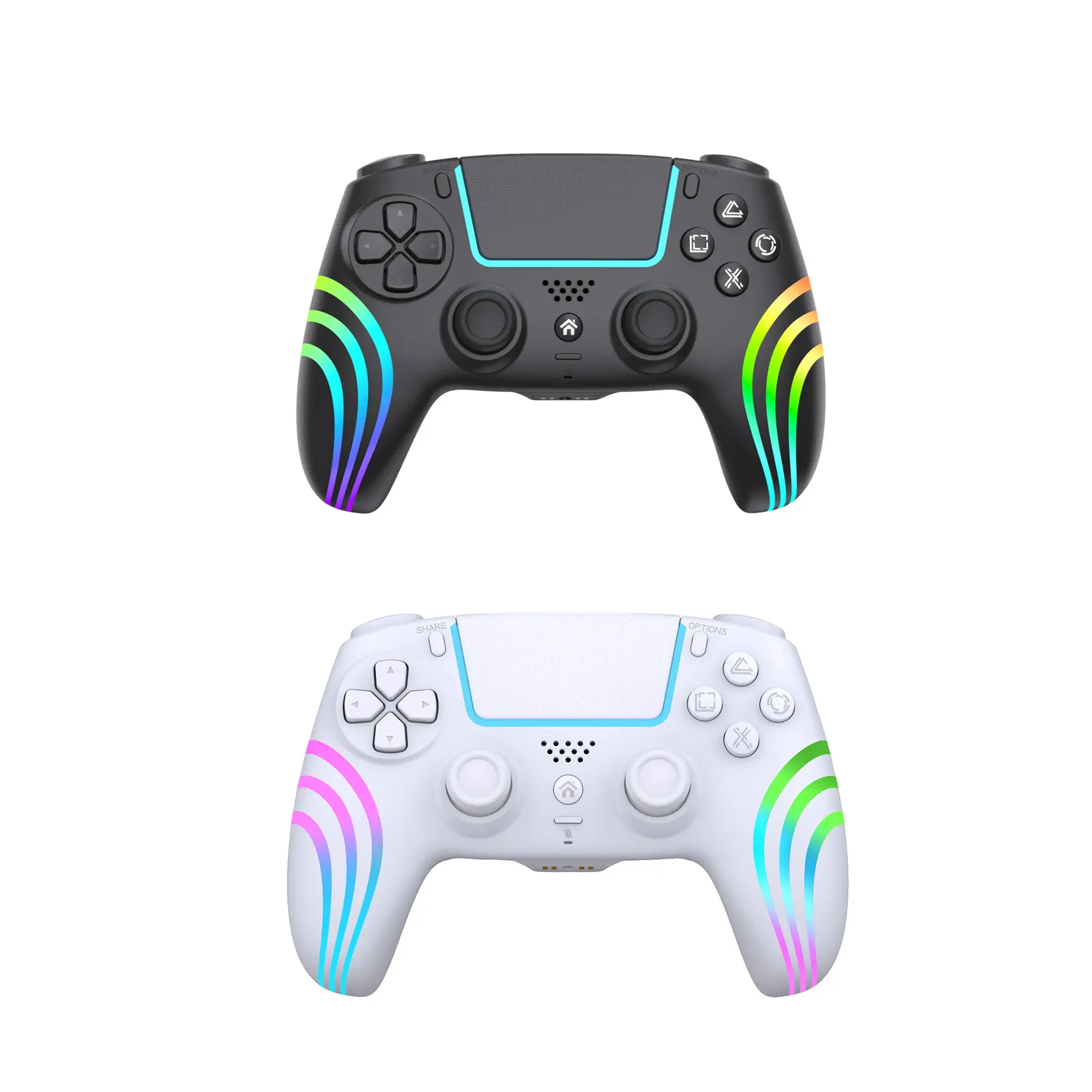 Wireless RGB Gaming Controller - Gaming Accessories, Console Accessory, Turbo, 6-Axis Gyro, Dual Vibration, Programmable Back Buttons, Customizable LED, Compatible with PS5/PS4, PC/Consoles, Bluetooth Devices