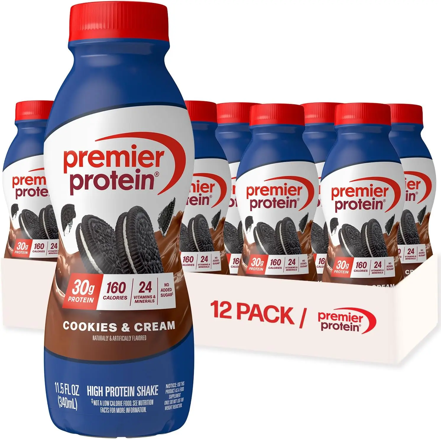 Premier Protein Shake, Cookies & Cream, 30g Protein, No Added Sugar, 24 ...