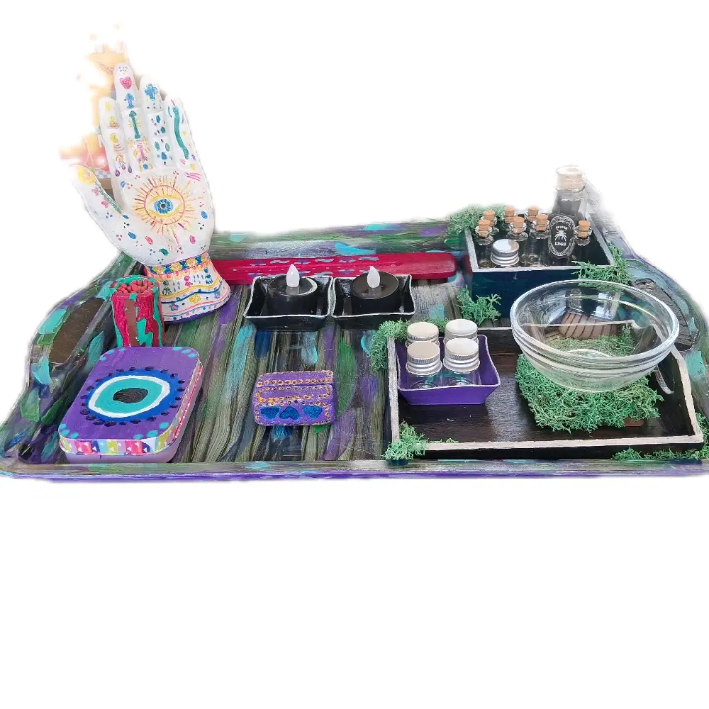 Handmade Sacred Space Altar Tray Set | Apothecary Decor & Meditation Display Kit--=%2=- spiritual=%2=----=%2=- ritual=%2=-- spiritual ritual