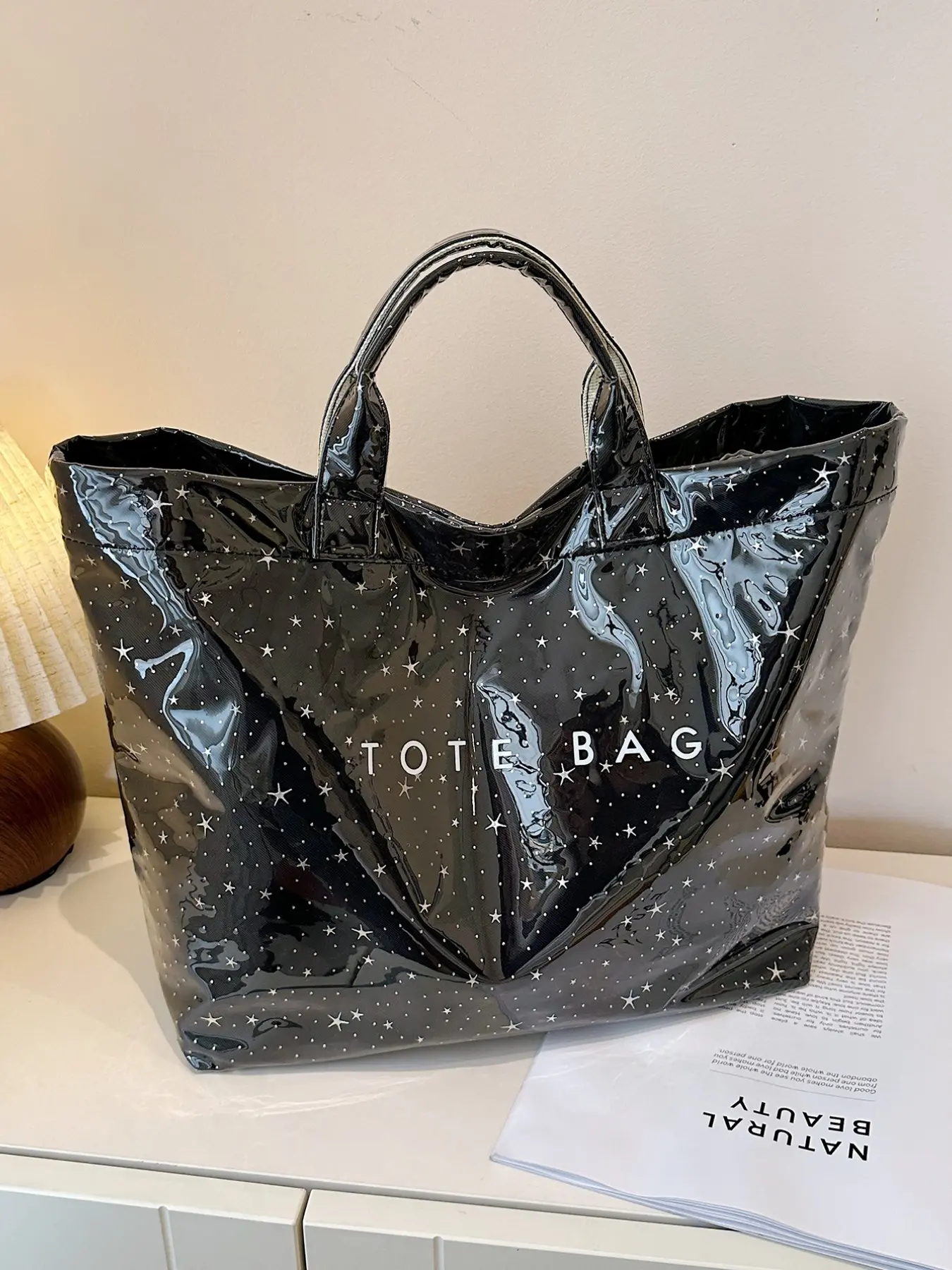 Starry Decorated Trendy Sweet Women's Shoulder Bag, High-Quality Modern Tote, Large Capacity, Perfect Gift, Shopping, Dating, Commuting, Travel